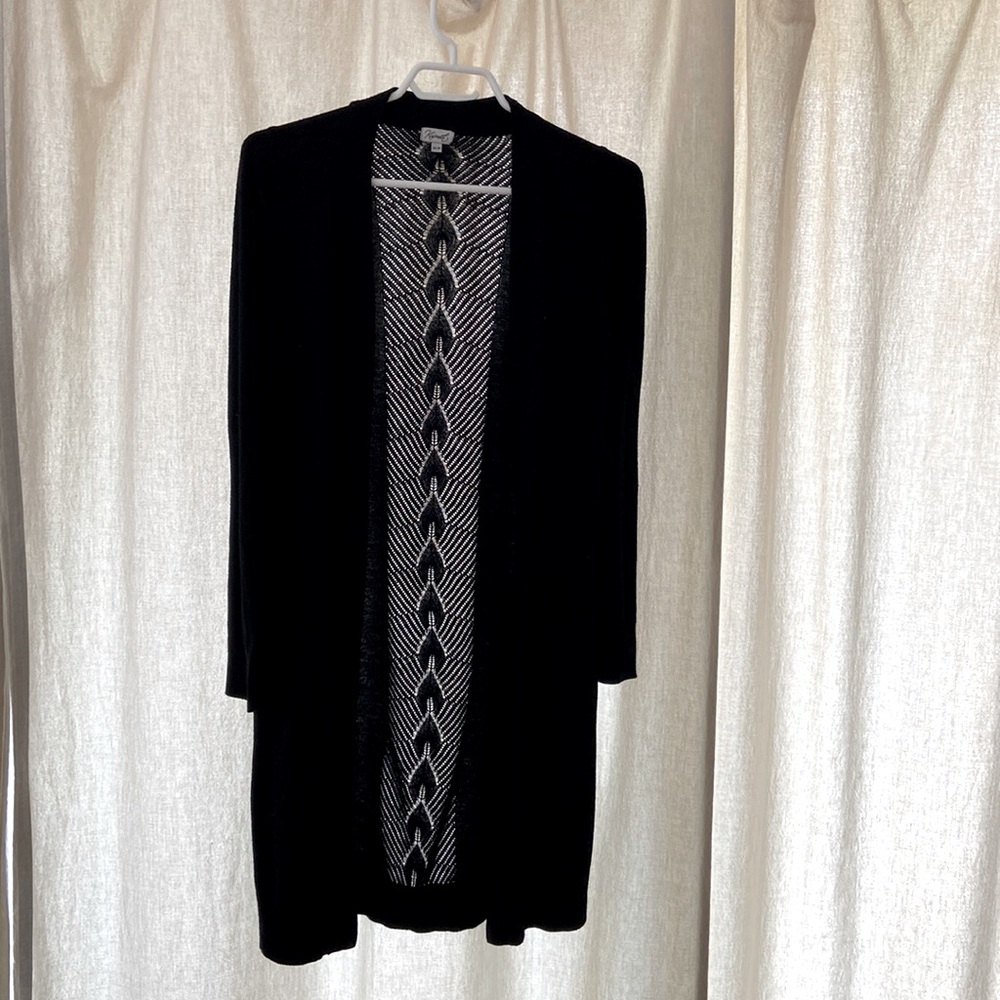 Long black dressy cardigan